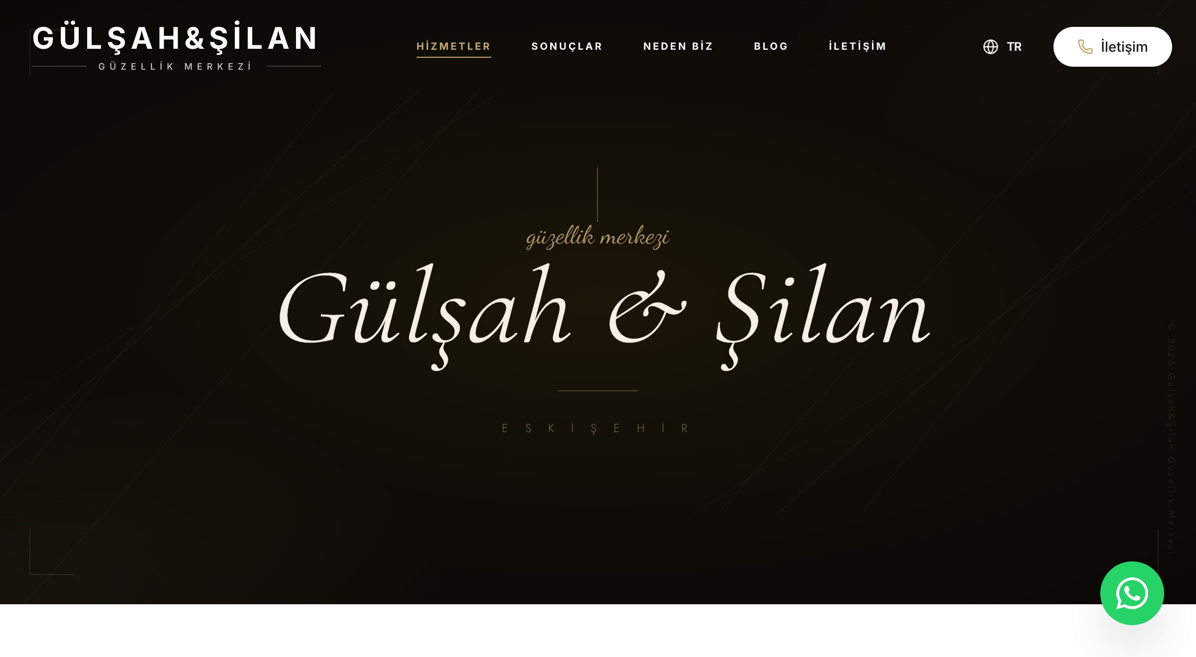 Gülşah & Şilan Güzellik Merkezi web sitesi arayüzü